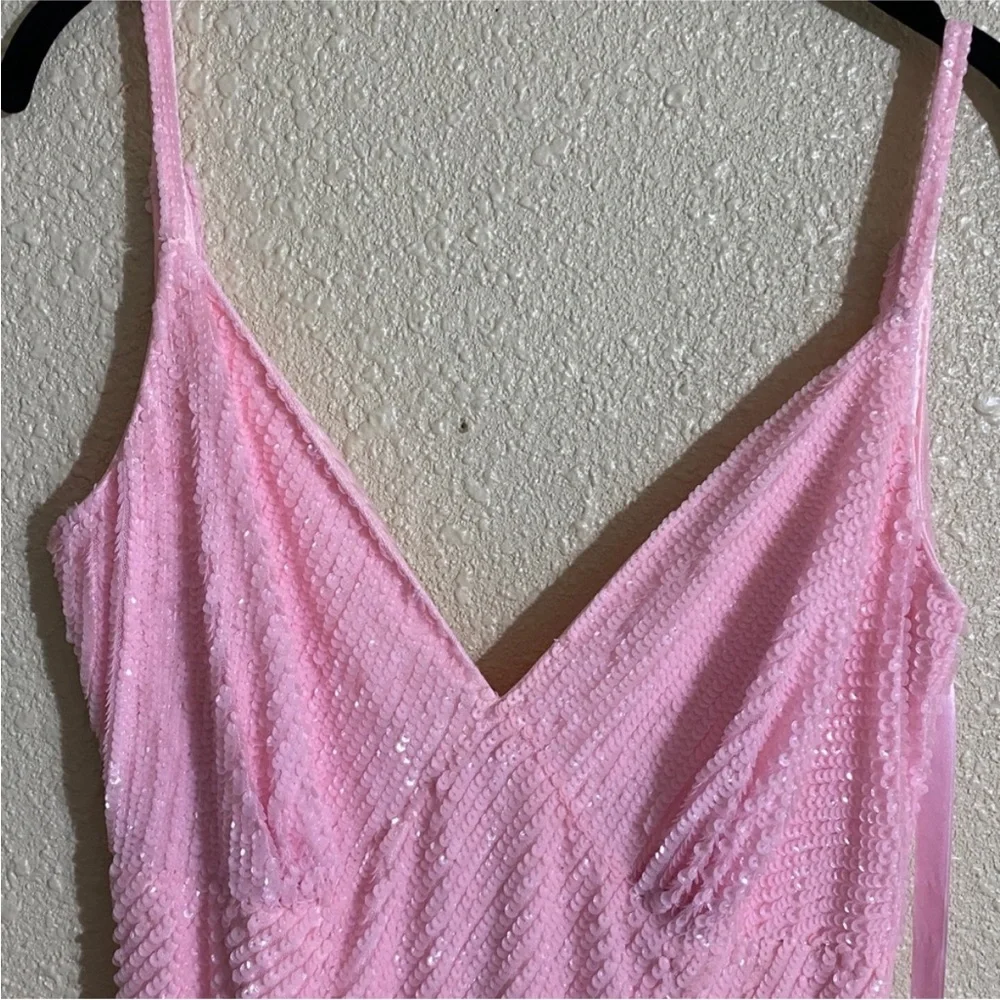 SOLD Mac Duggal 5763 Sunset Ombre Pink Sequin Open Back Maxi Gown Dress Size 8 - Picture 16 of 16